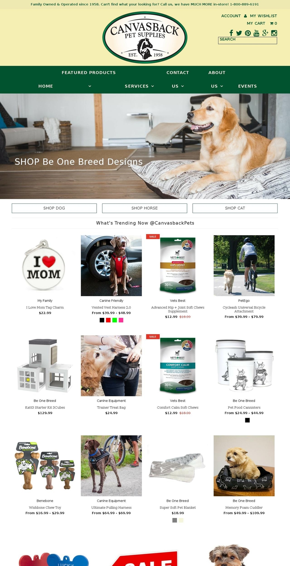 canvasbackpets.com shopify website screenshot