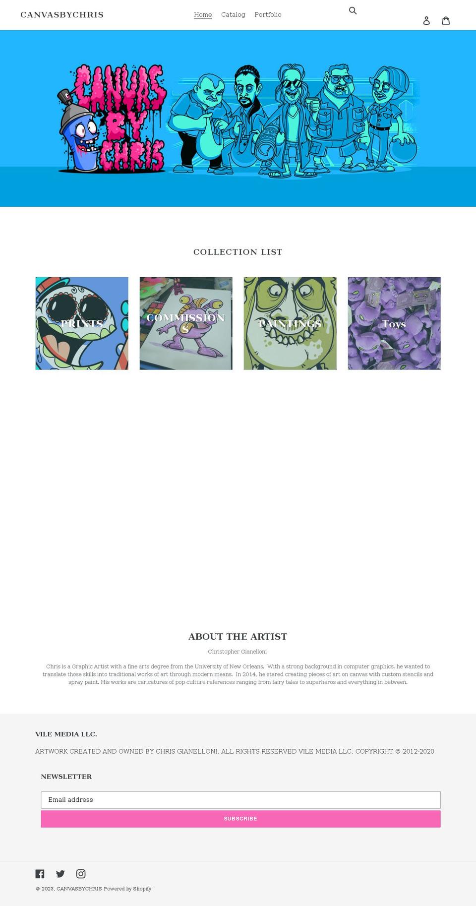 canvasbychris.com shopify website screenshot