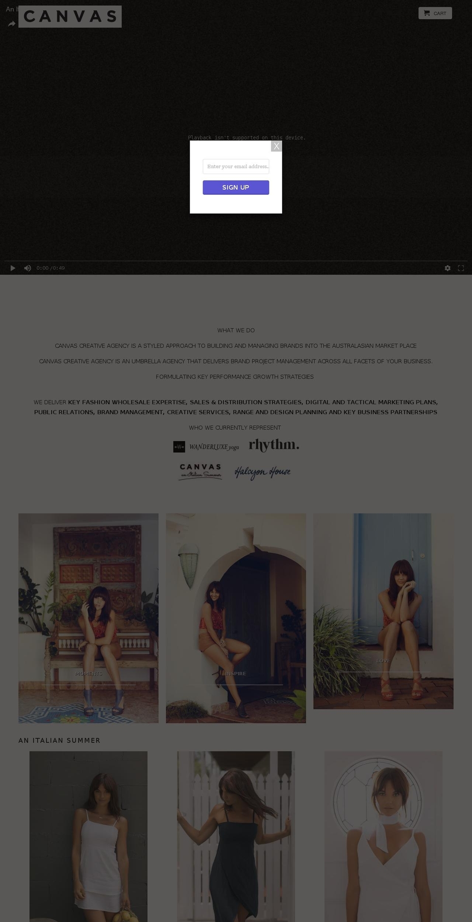 canvascreativeagency.com shopify website screenshot