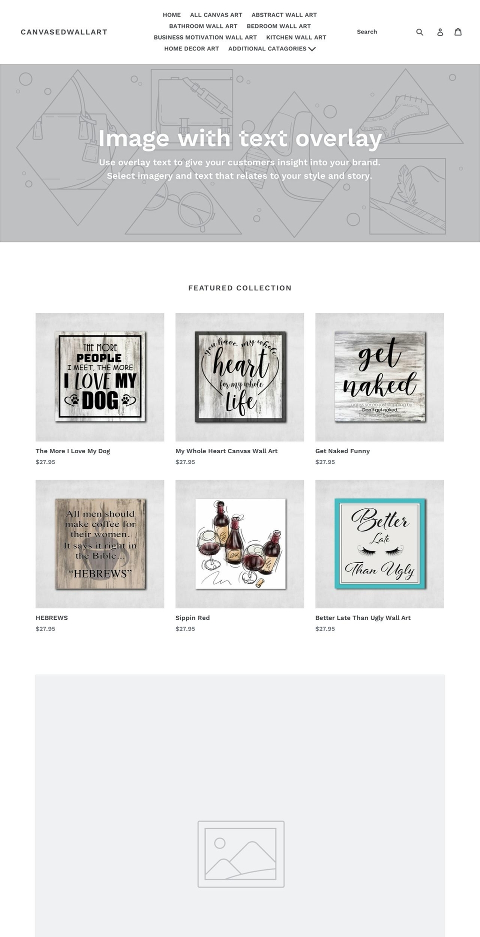 canvasedwallart.com — Shopify storefront screenshot