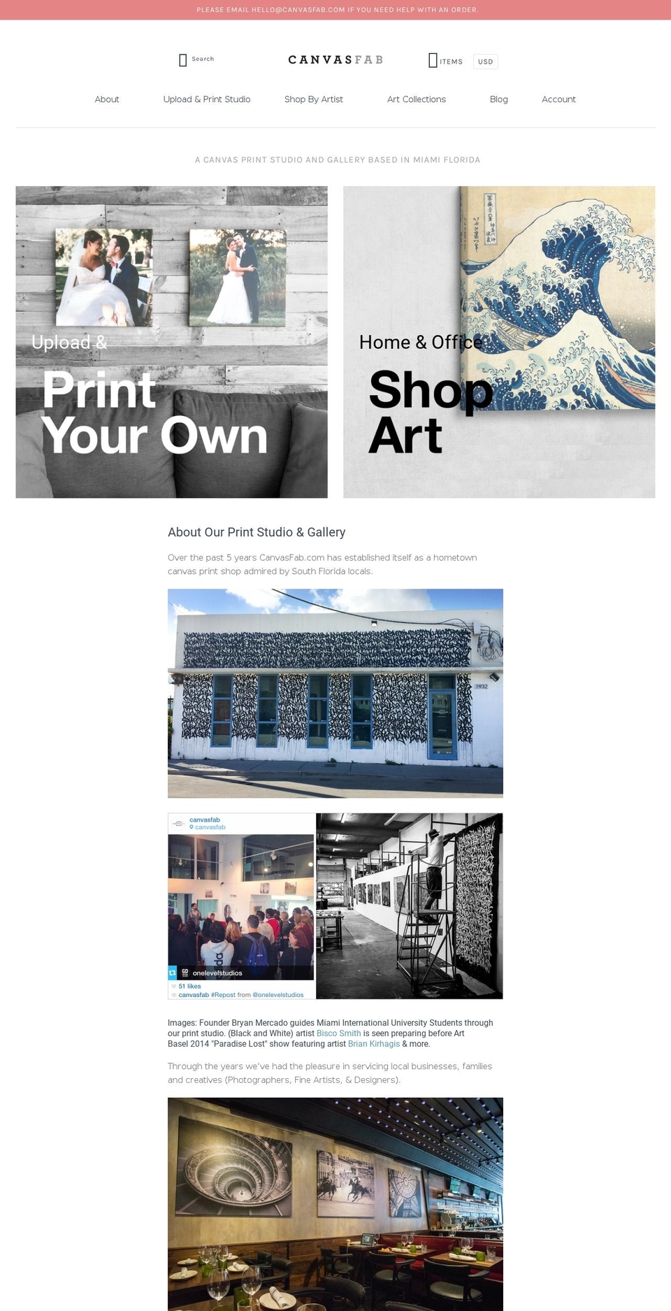 canvasfab.com shopify website screenshot