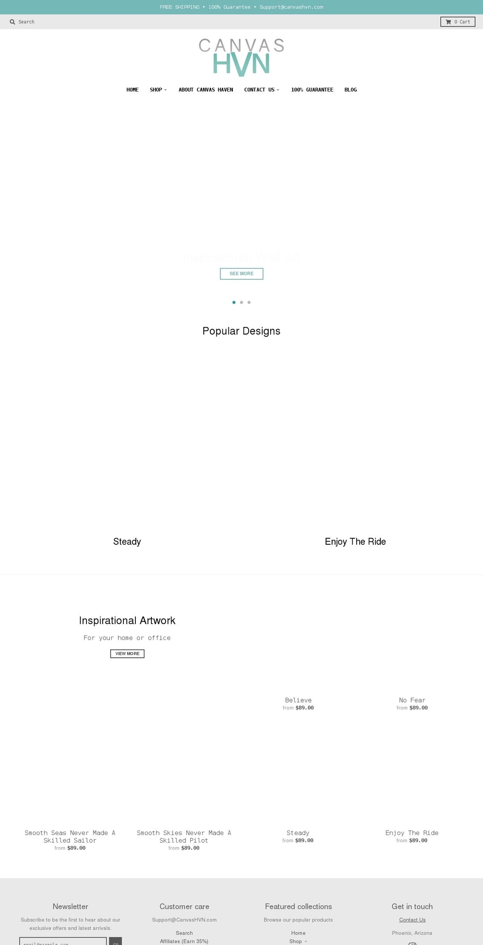 canvashvn.com shopify website screenshot