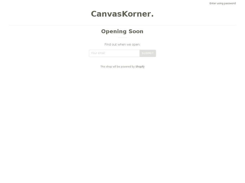 canvaskorner.com — Shopify storefront screenshot