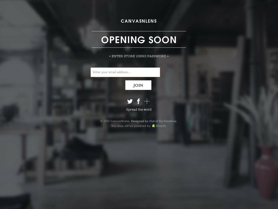 canvasnlens.com shopify website screenshot