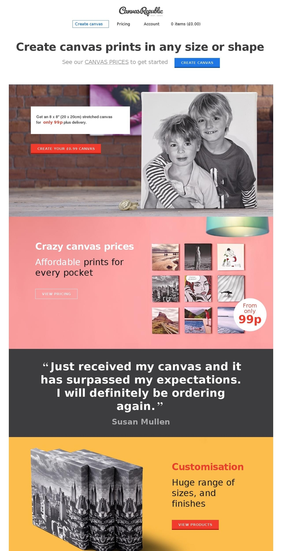 Canvas Republic Shopify theme site example canvasprints.info