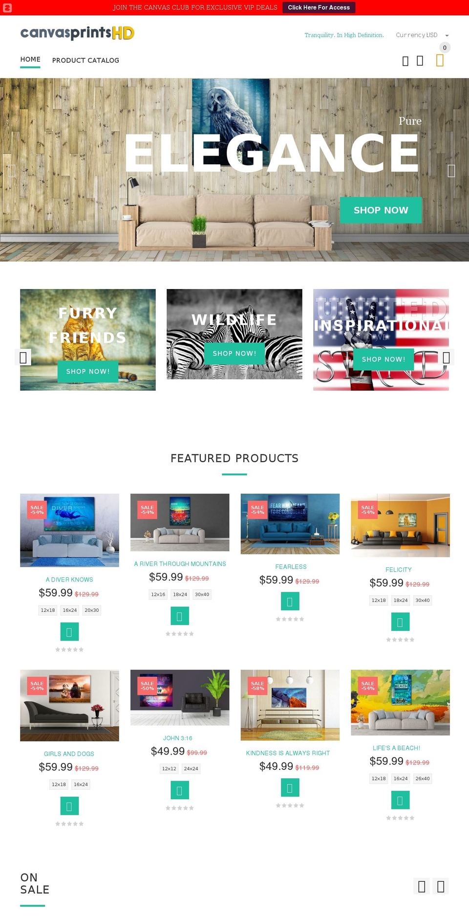 yourstore-v2-1-5 Shopify theme site example canvasprintshd.com