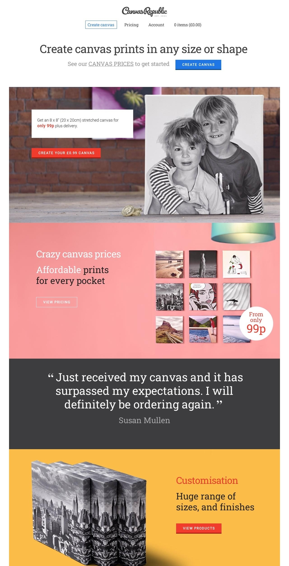 Canvas Republic Shopify theme site example canvasrepublic.uk