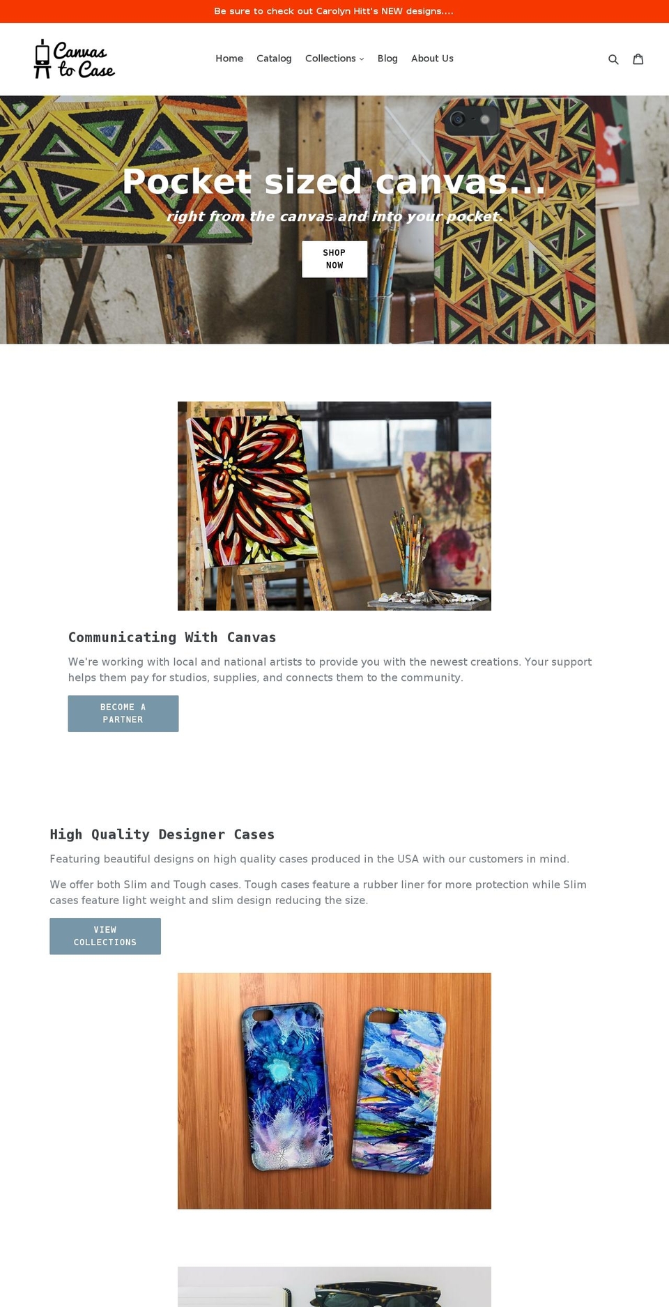 canvastocase.com shopify website screenshot