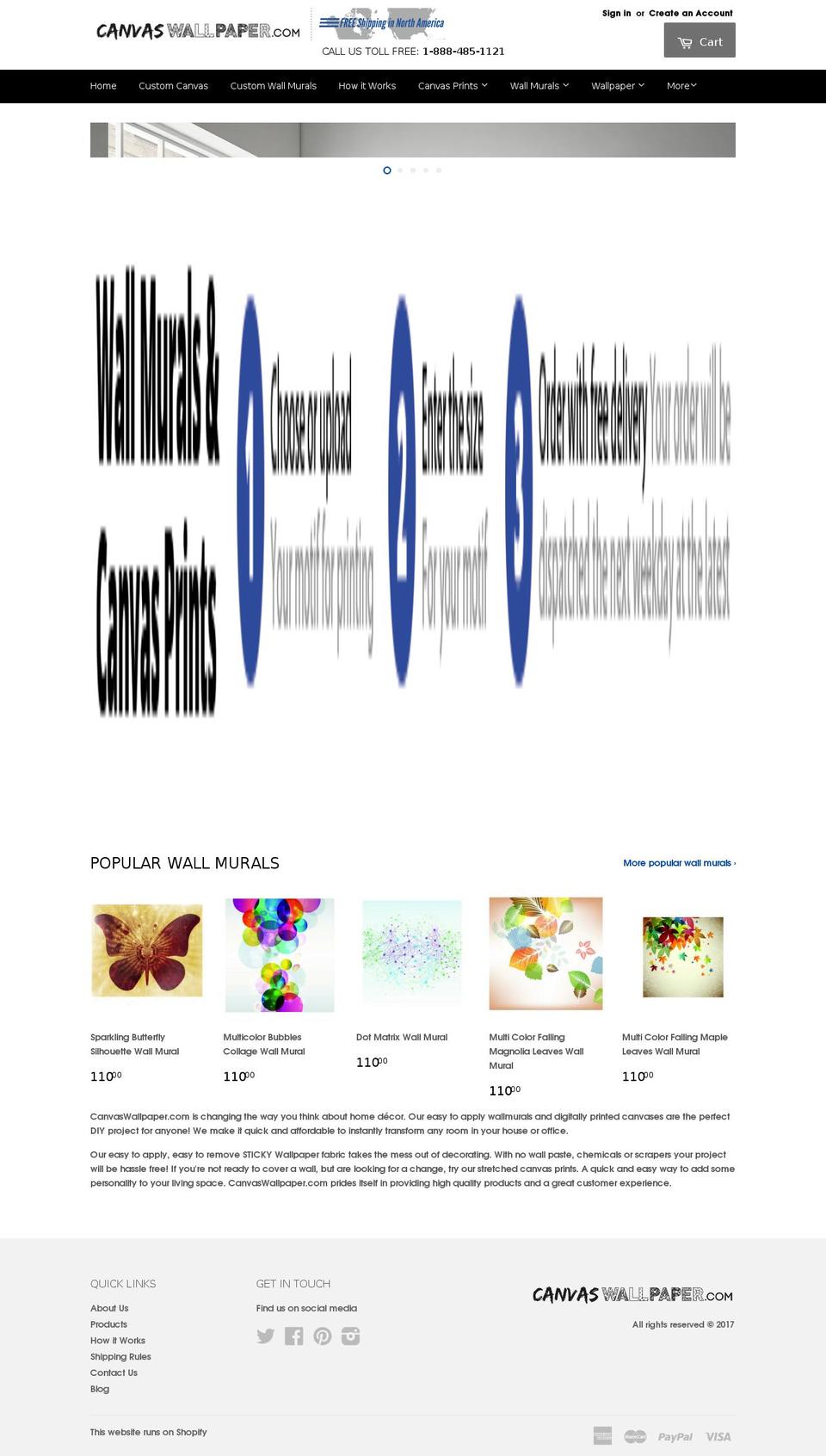 CanvalWallpaper.com Shopify theme site example canvaswallpaper.com