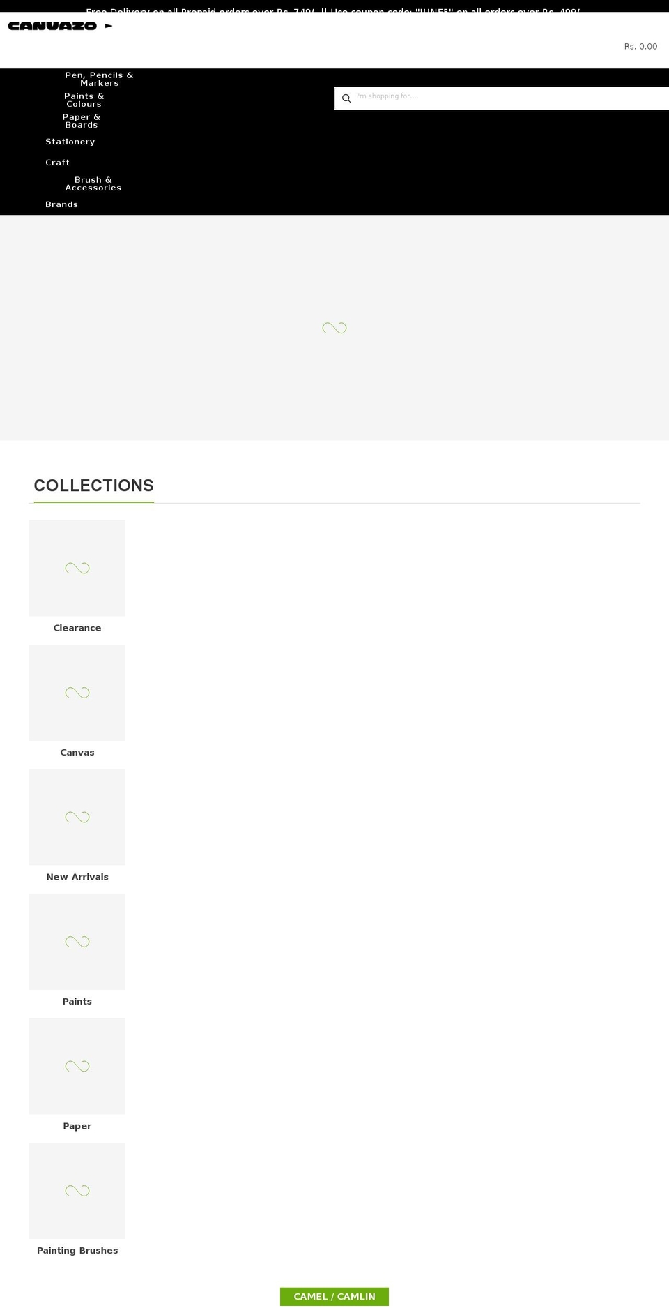 canvazo.com shopify website screenshot