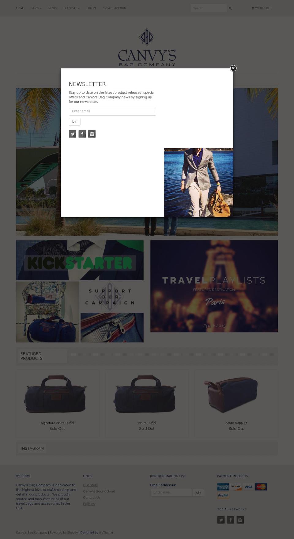 canvysbagco.us shopify website screenshot