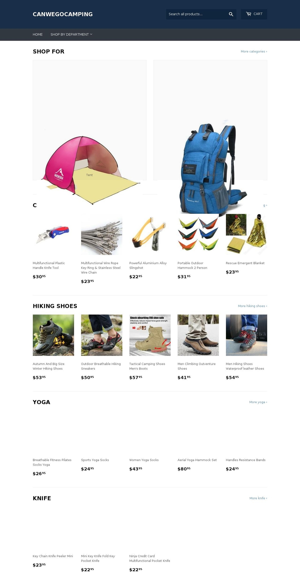 canwegocamping.com — Shopify storefront screenshot