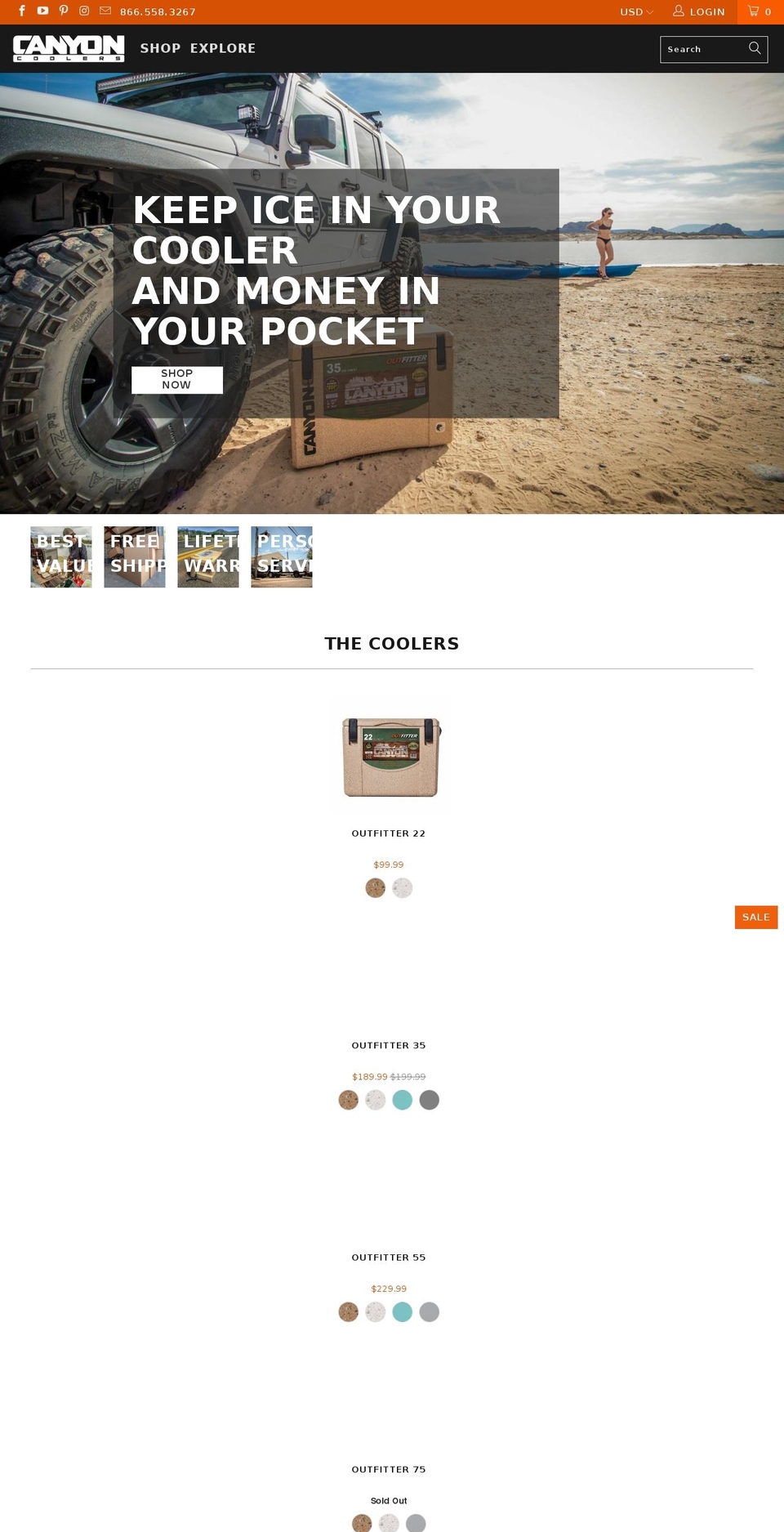 Turbo-portland Shopify theme site example canyoncoolers.com