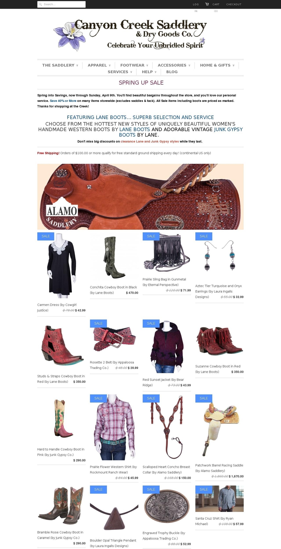 canyoncreeksaddlery.com shopify website screenshot