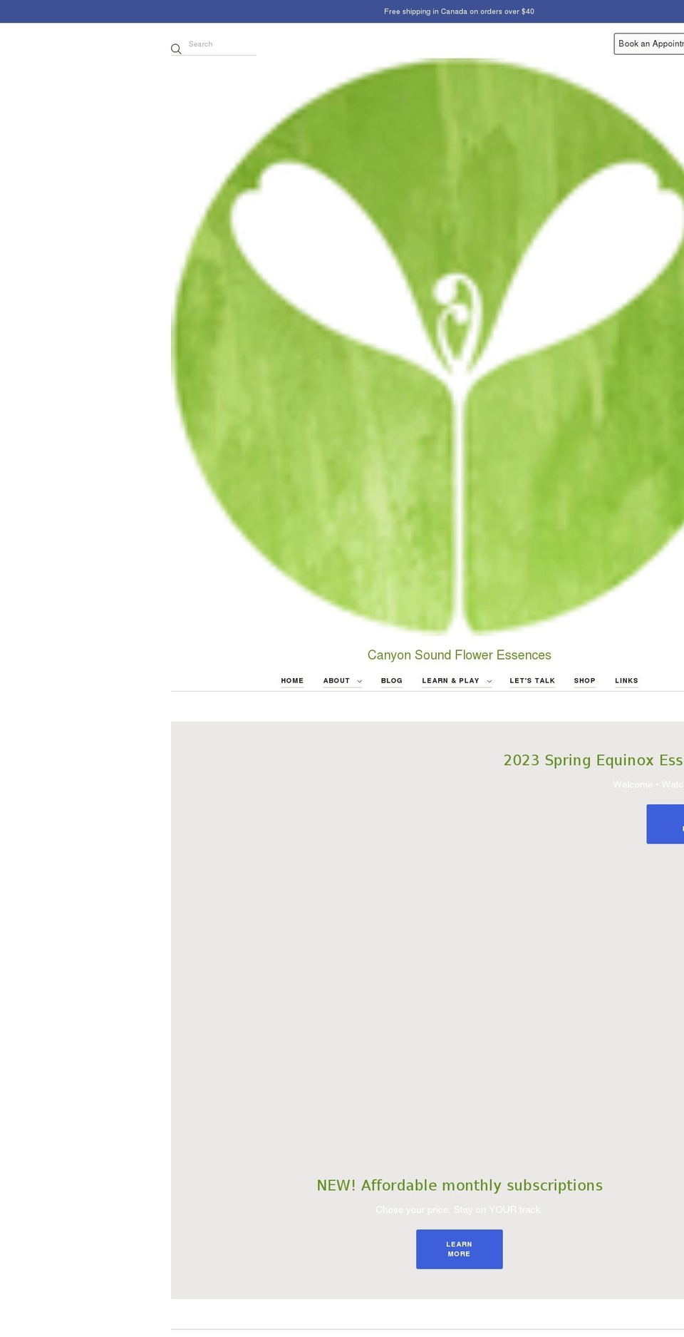 canyonsound.com shopify website screenshot