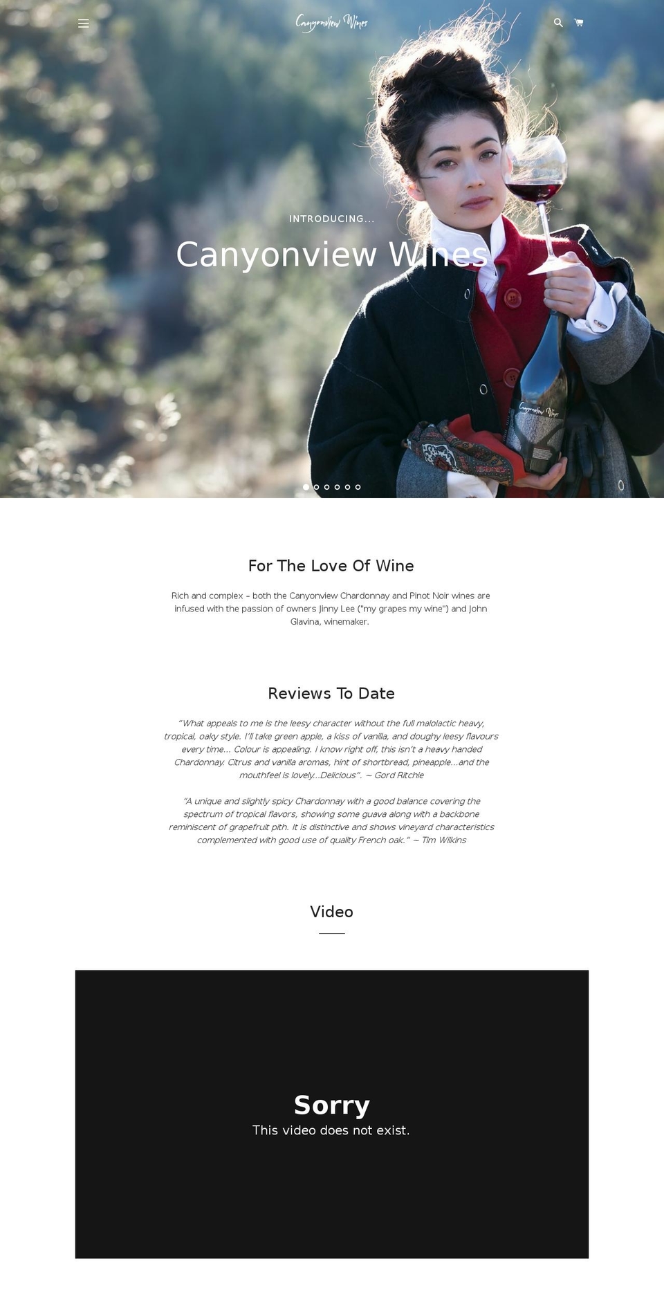 canyonviewwines.com — Shopify storefront screenshot