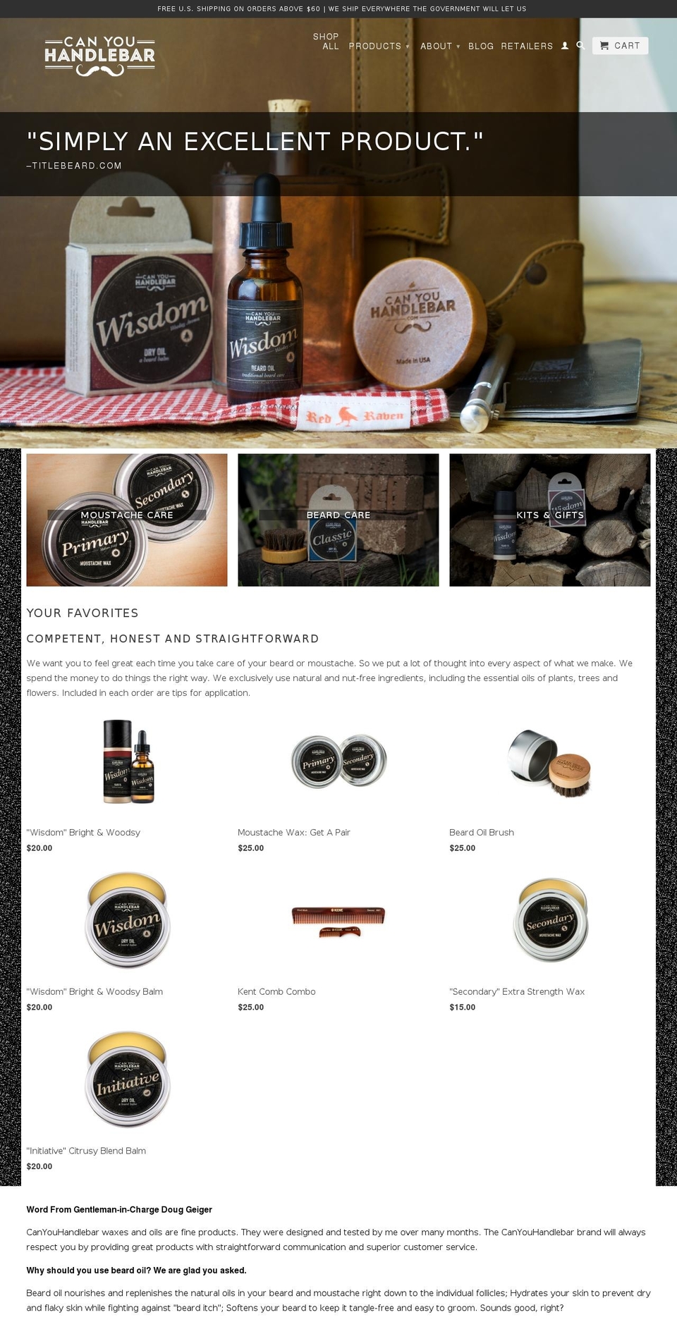 Dawn Shopify theme site example canyouhandlebar.com