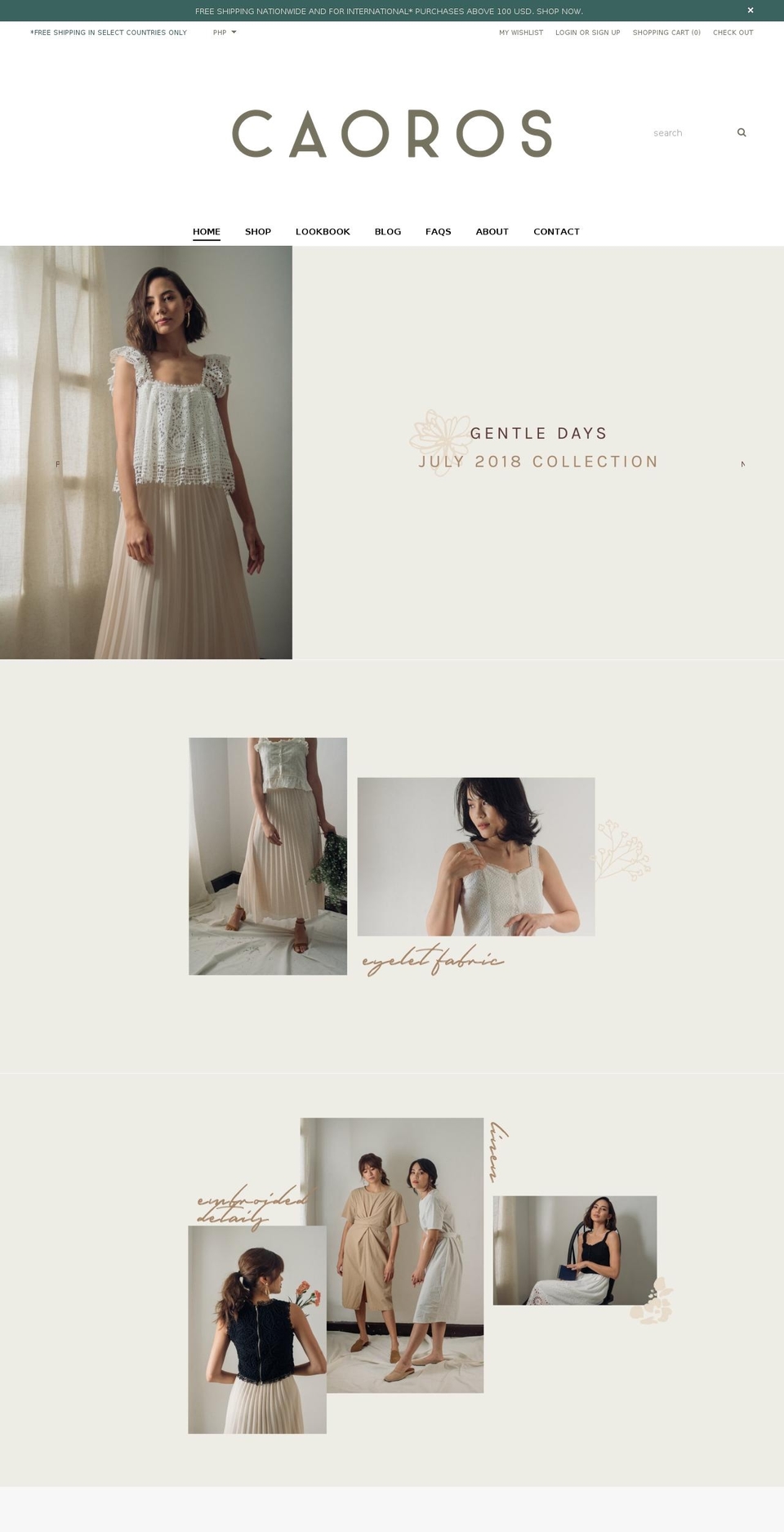 caoros.com — Shopify storefront screenshot