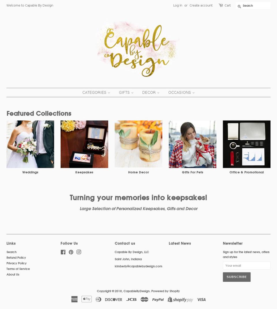 capablebydesign.com — Shopify storefront screenshot