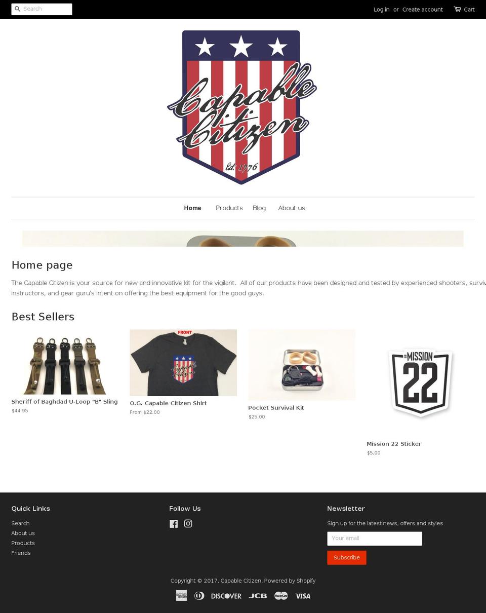 capablecitizen.com shopify website screenshot