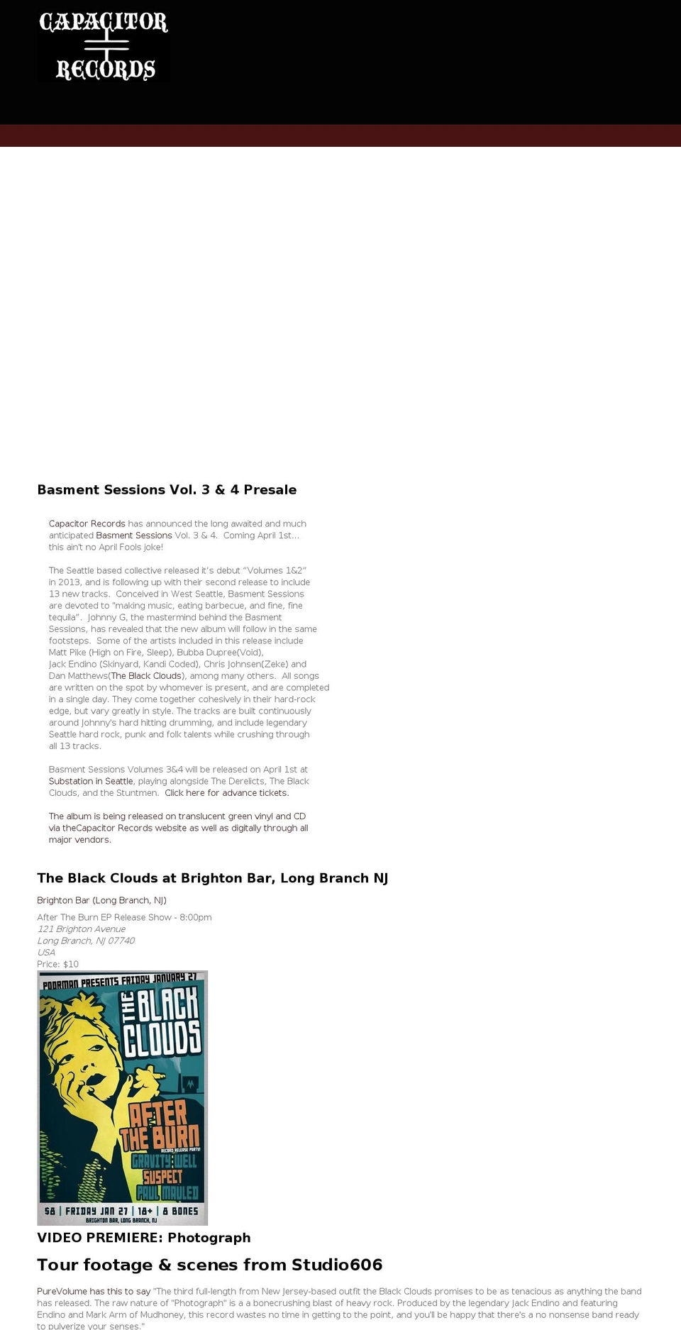 capacitorrecords.com shopify website screenshot