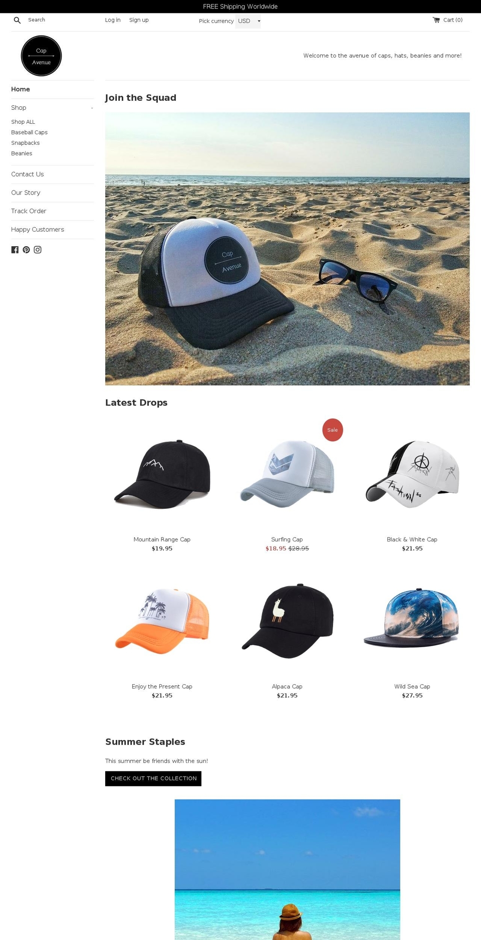 capavenue.com — Shopify storefront screenshot