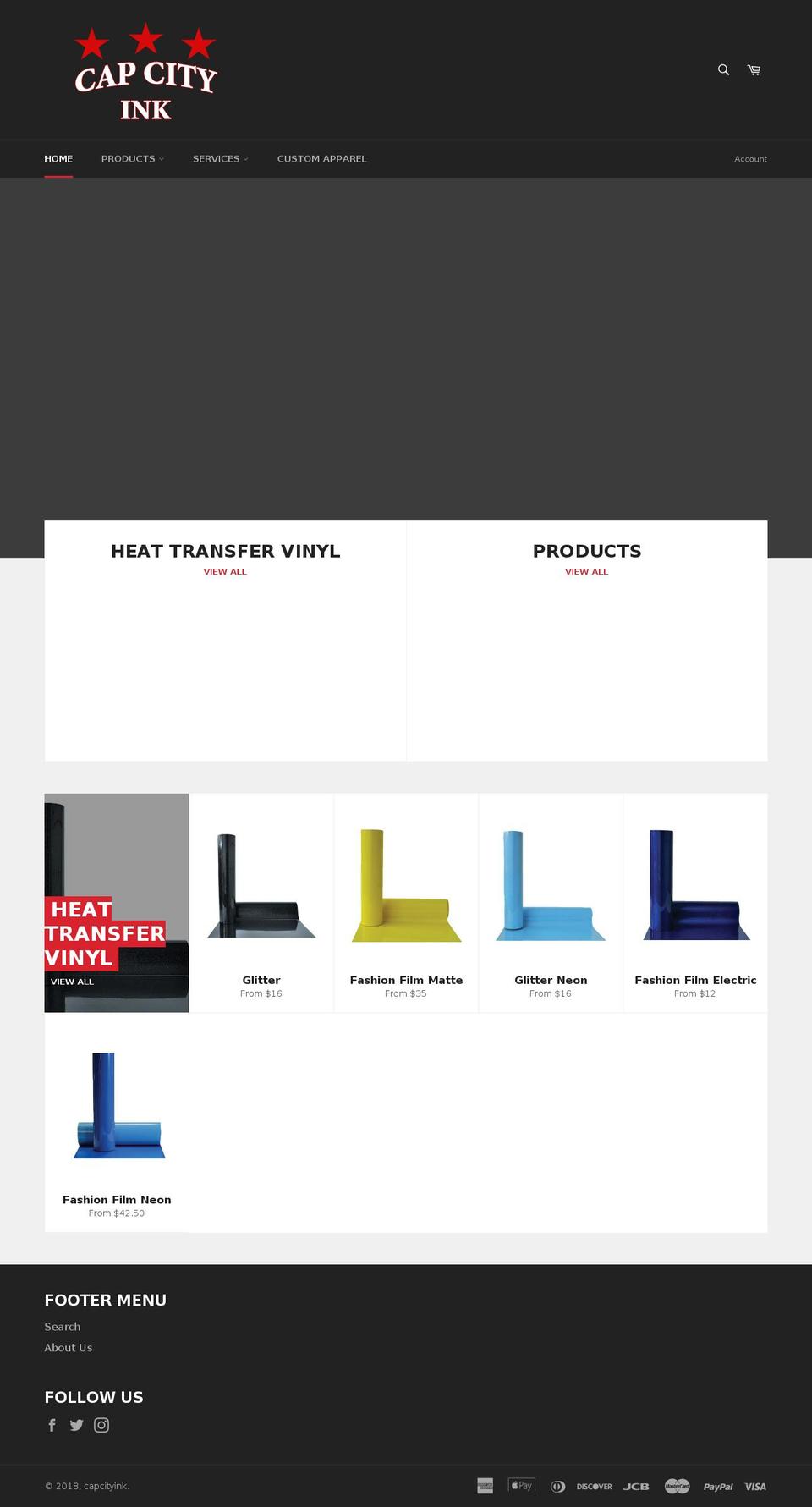 capcityink.com — Shopify storefront screenshot