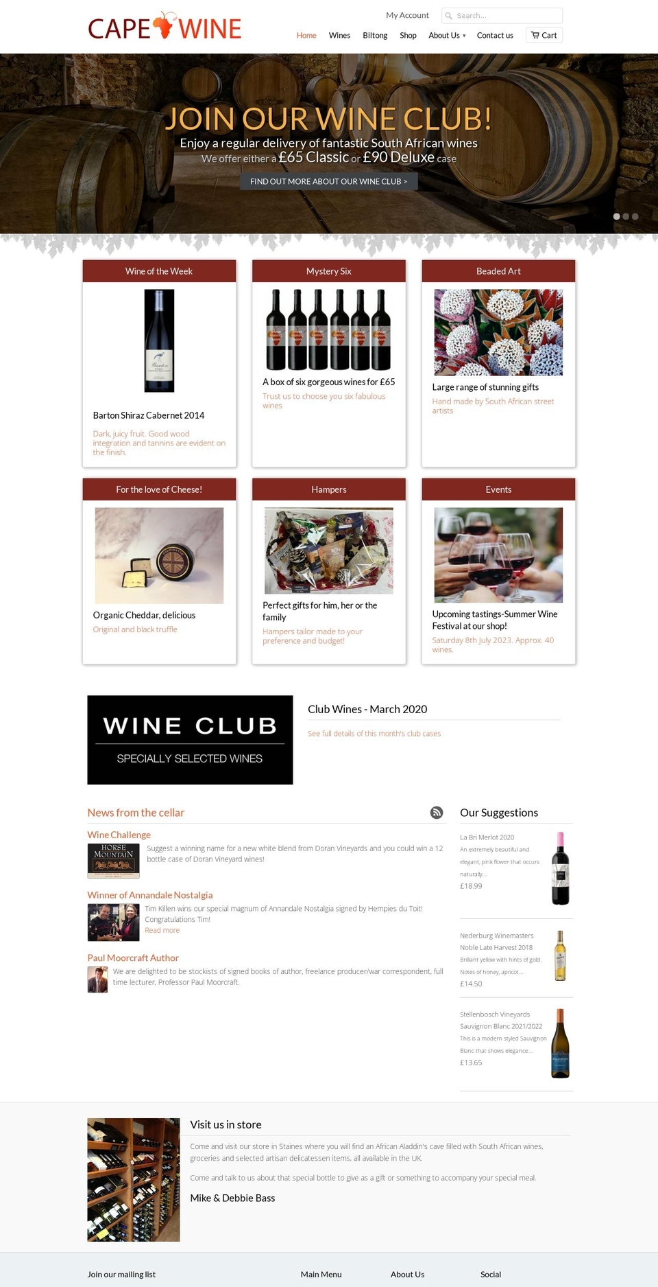 cape-wine.myshopify.com shopify website screenshot
