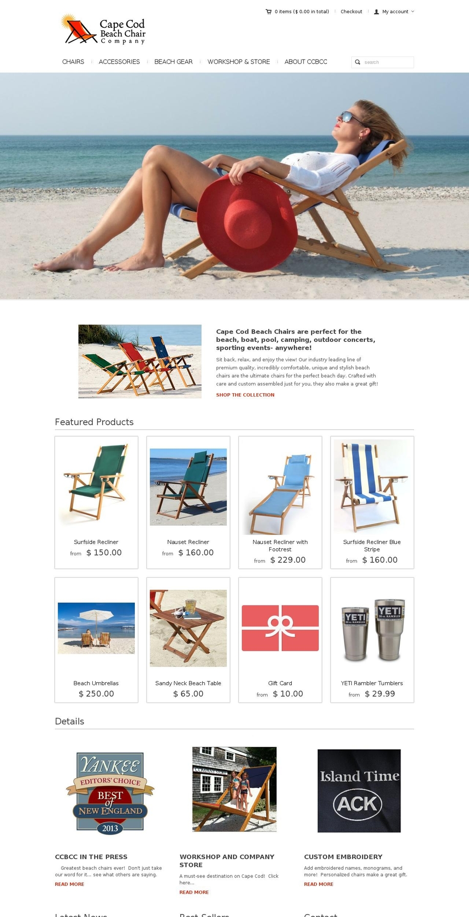 capecodbeachchair.com shopify website screenshot