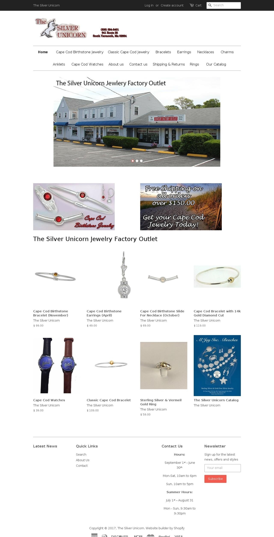 capecodbirthstonebracelet.com shopify website screenshot