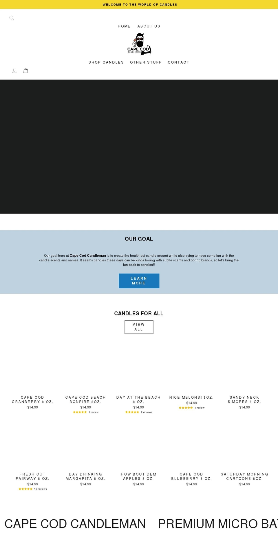 capecodcandleman.com — Shopify storefront screenshot