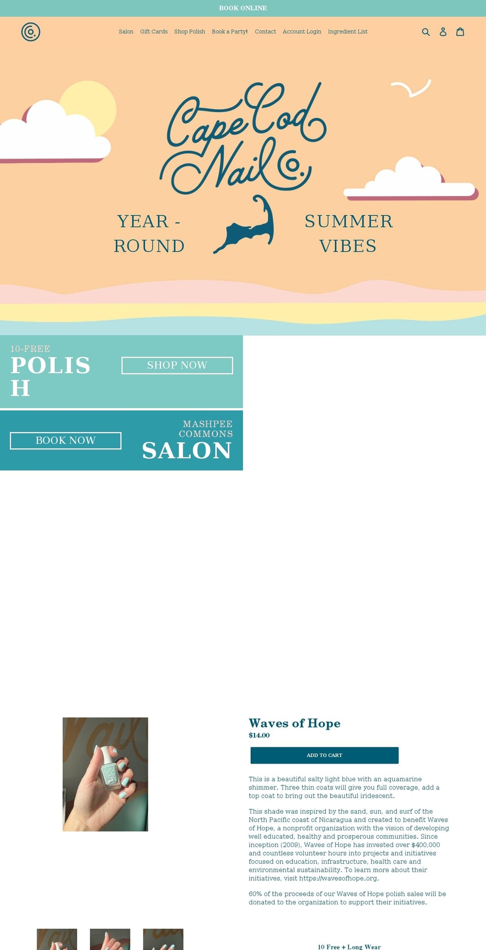 capecodnailco.com shopify website screenshot