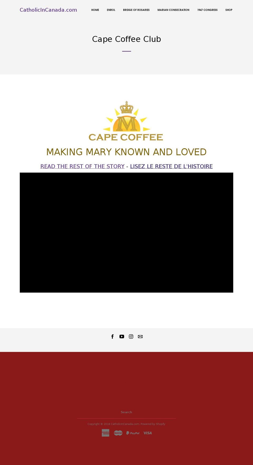 capecoffeeclub.com — Shopify storefront screenshot