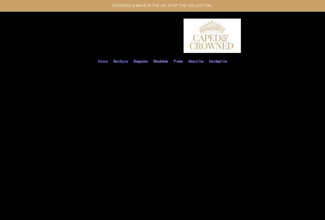 capedandcrowned.com shopify website screenshot