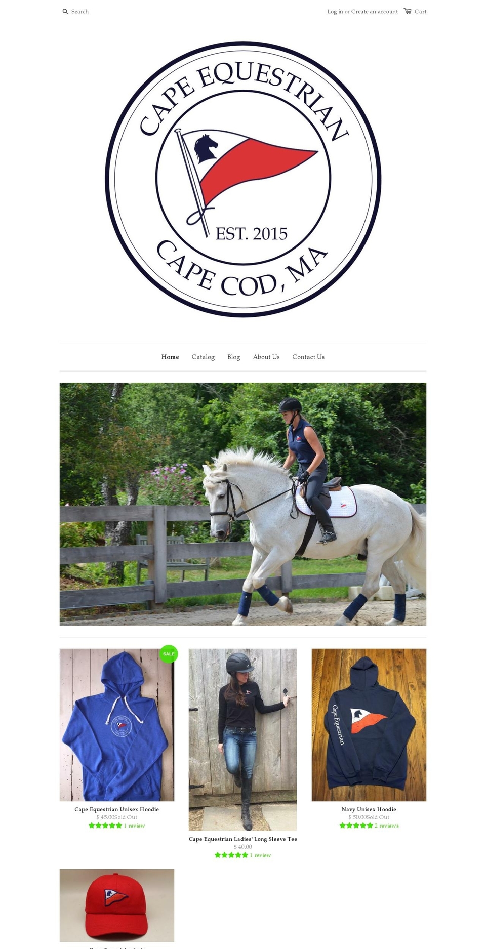 capeequestrian.com shopify website screenshot