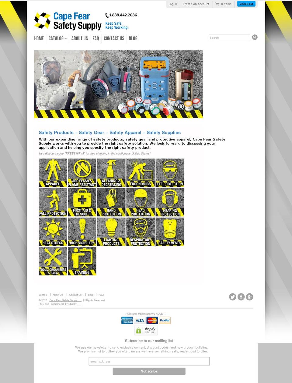 capefearsafety.com shopify website screenshot