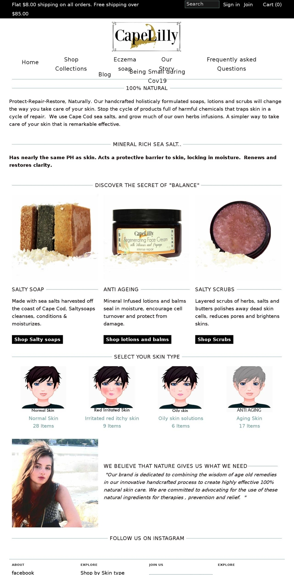 capelilly.com shopify website screenshot