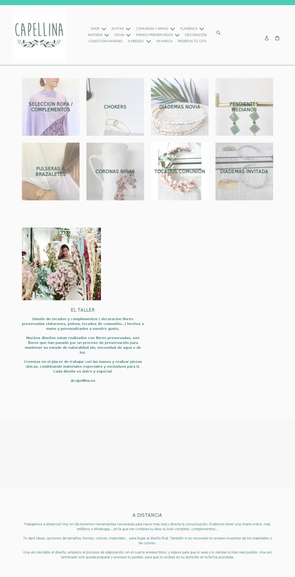 capellina.es shopify website screenshot