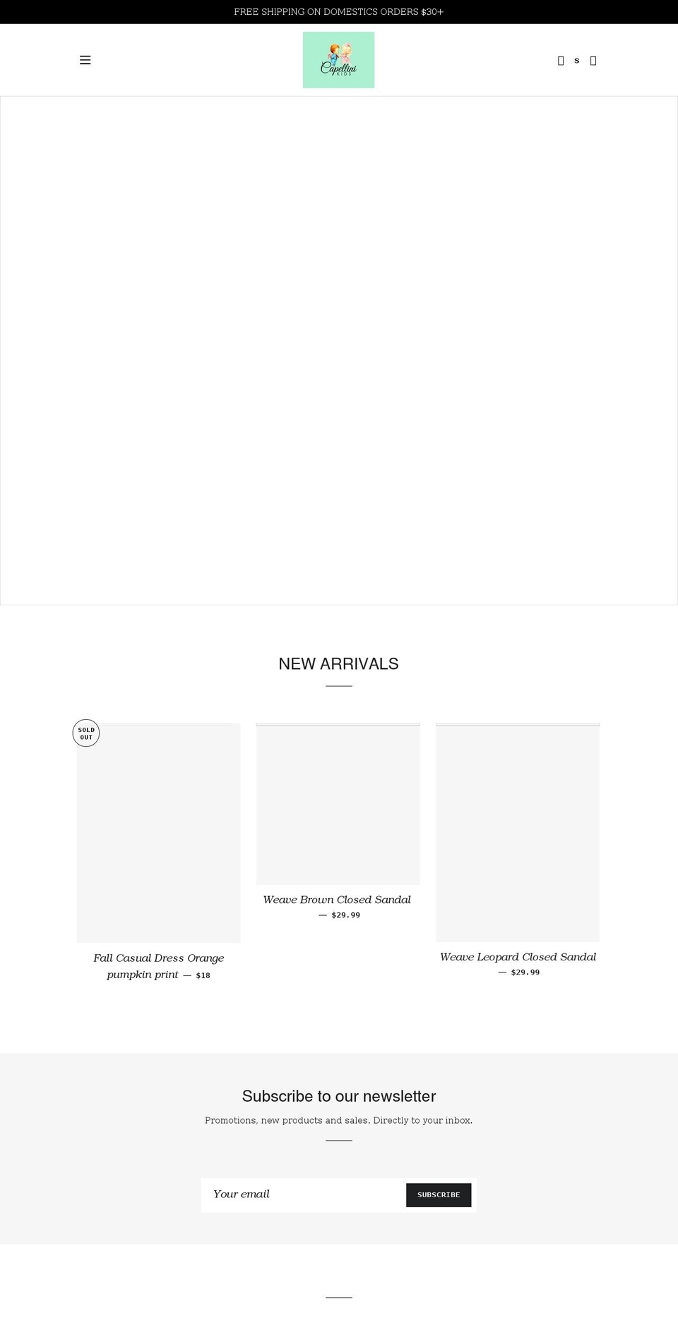 capellinikids.com shopify website screenshot