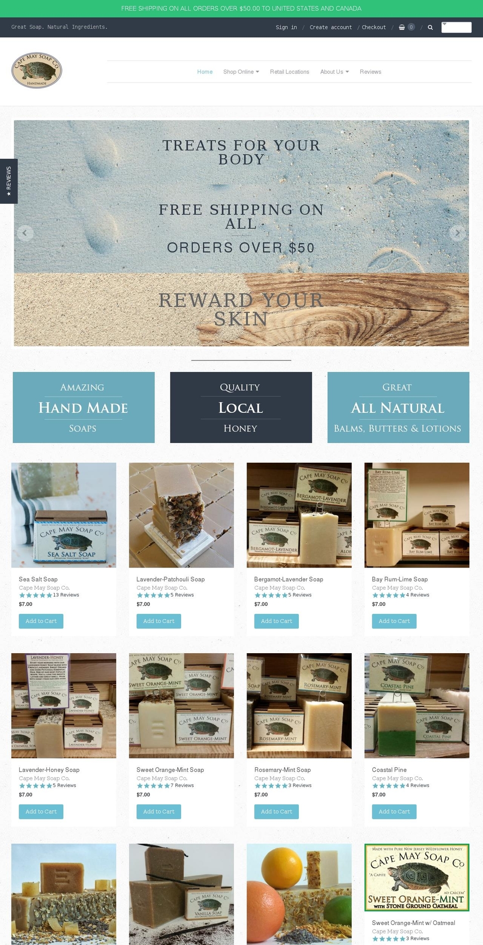 capemaysoapco.com — Shopify storefront screenshot