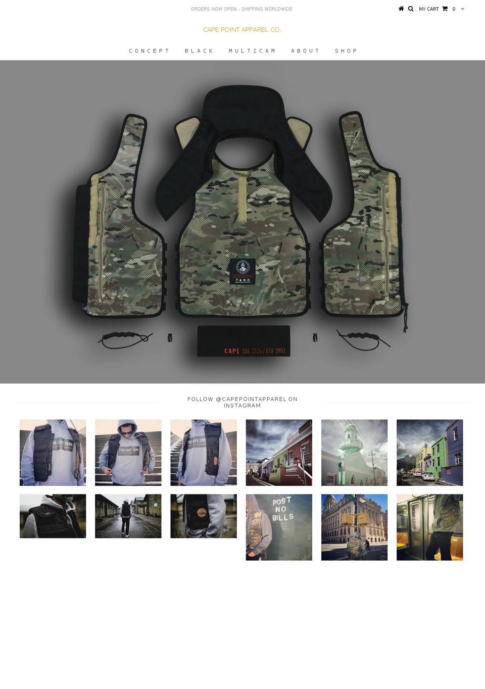 capepointapparel.com shopify website screenshot