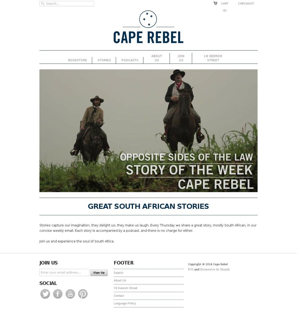 caperebel.com shopify website screenshot