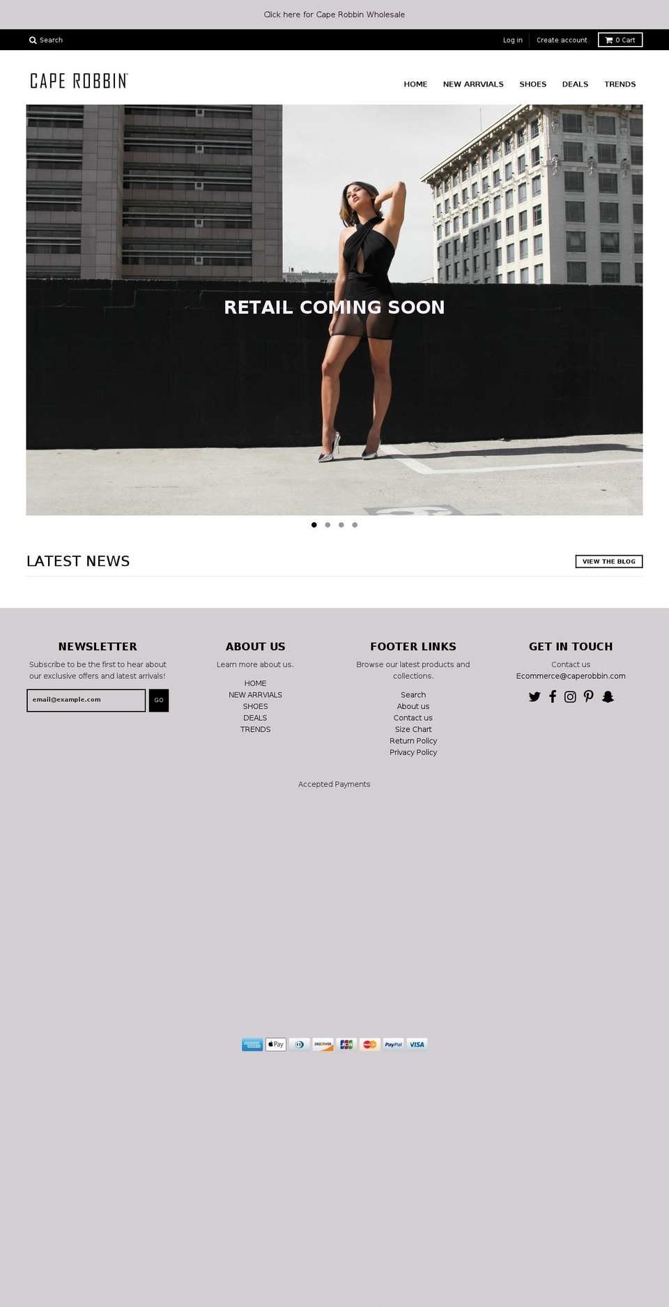 caperobbin.com shopify website screenshot