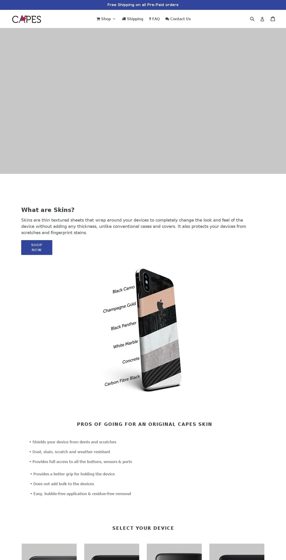 capesindia.com shopify website screenshot
