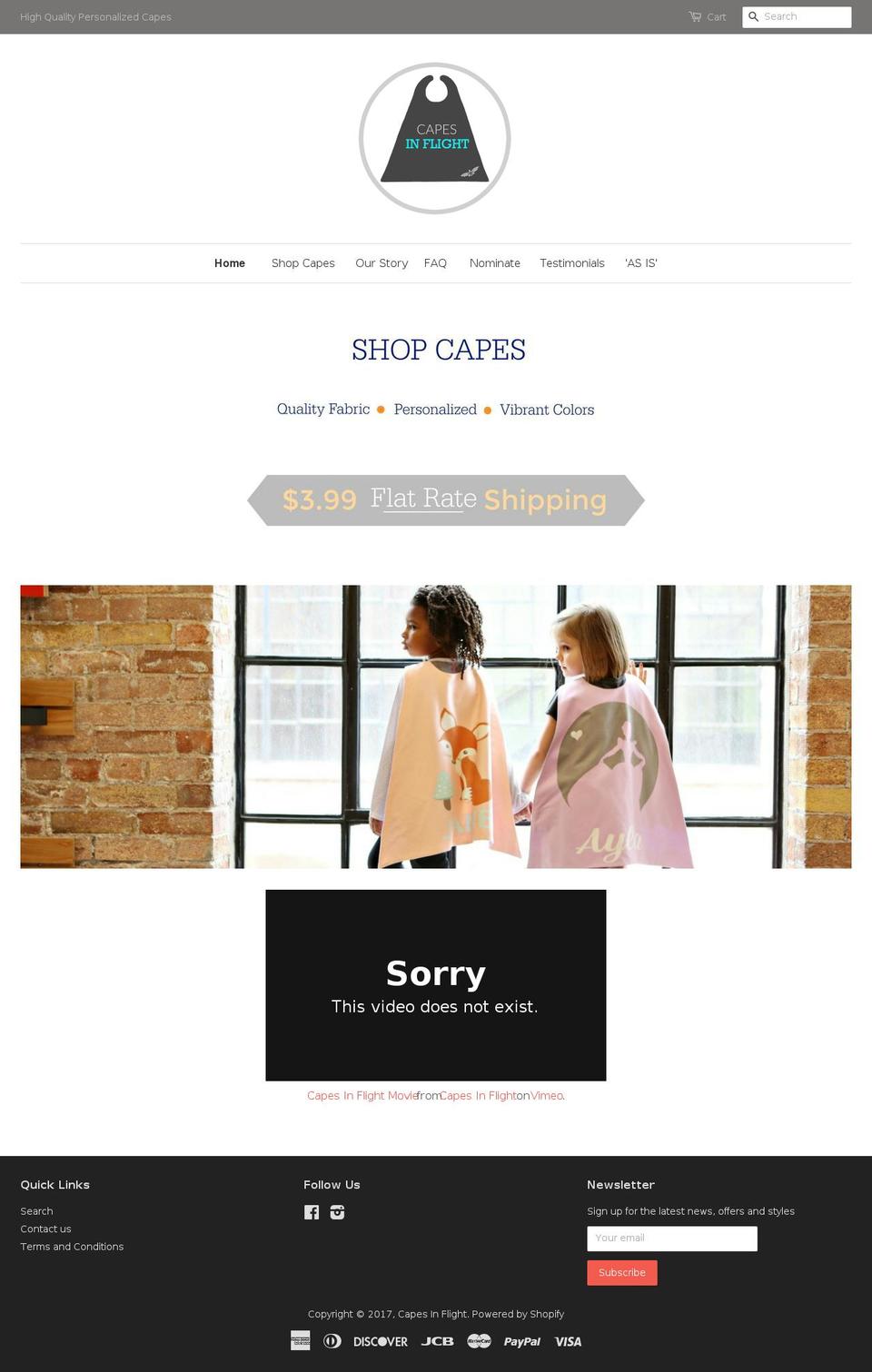 capesinflight.com shopify website screenshot