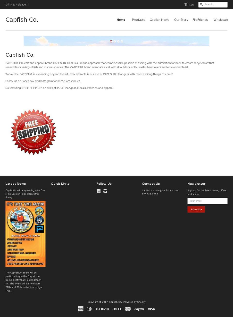 capfish.net shopify website screenshot