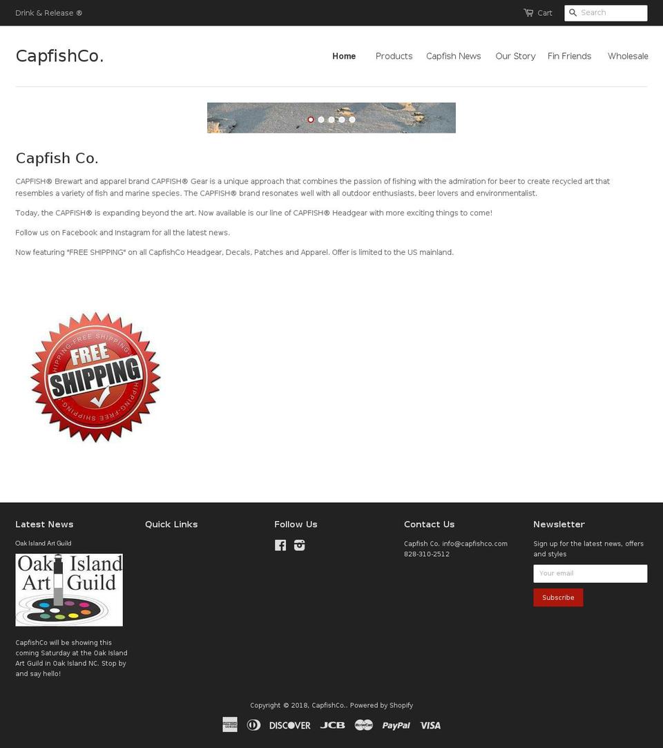 capfishco.com shopify website screenshot