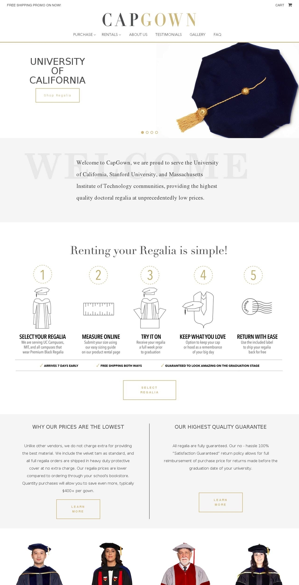 capgown.com shopify website screenshot