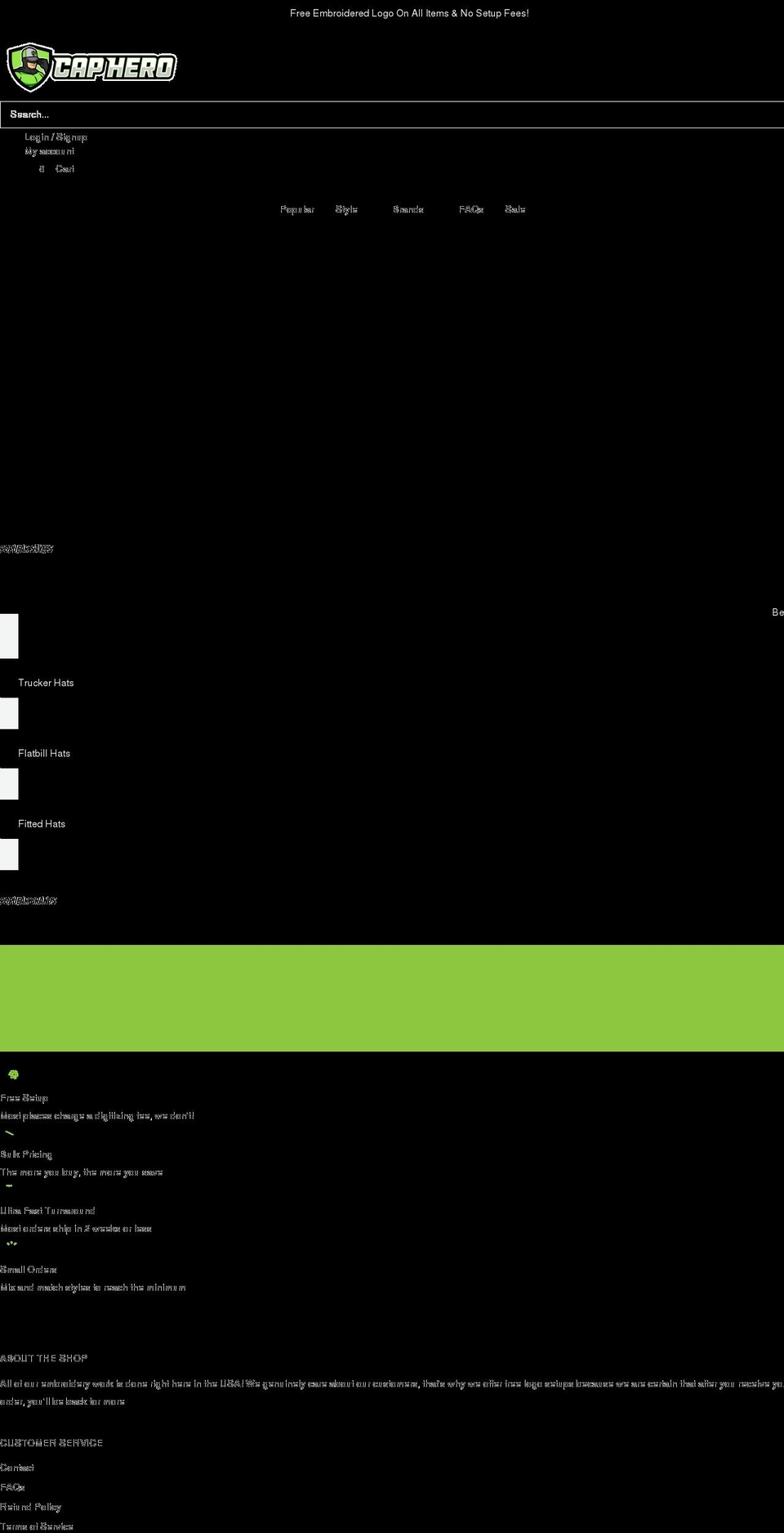 caphero.com shopify website screenshot