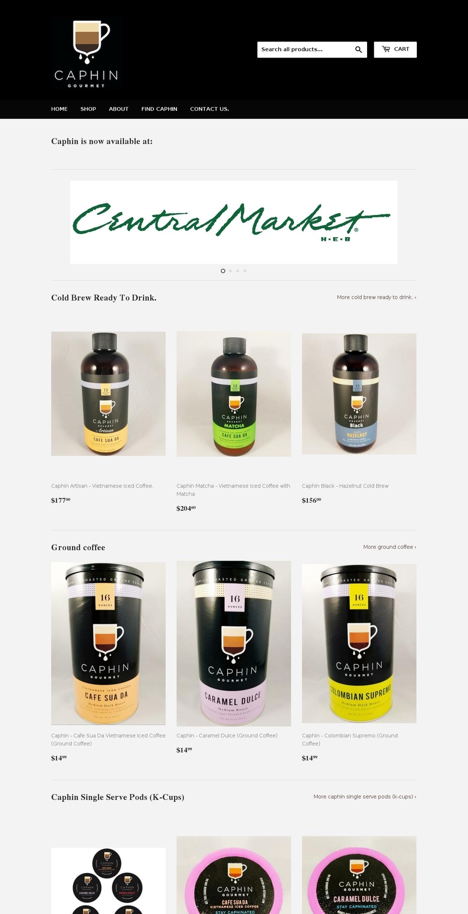 caphin.com shopify website screenshot